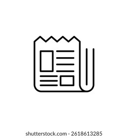 Minimalist Newspaper Icon Depicting Daily Information and Global News