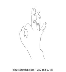 Minimalist Nice hand sign line art, good work, nice job hand gesture