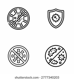Minimalist No Virus Icon Set Collection