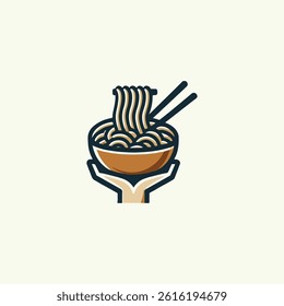 Minimalist noodle logo for sale.