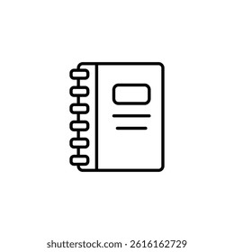 Minimalist notebook icon, open for creativity and planning ideas concept
