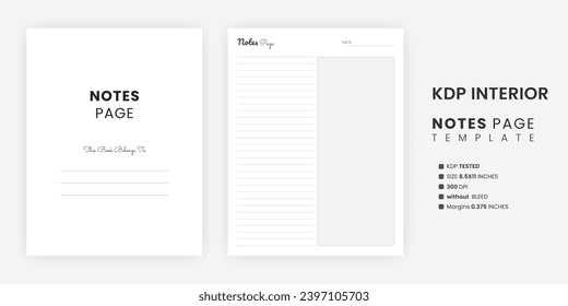 Minimalist Notes Page Template Printable