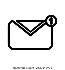 Minimalist notification icon with clean outline style and white background, ideal for UI and web apps