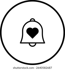 Minimalist notification icon with heart symbol symbolizing love, alerts and care