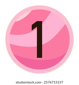 Minimalist Number 1 Valentine’s Day Icon in Pastel Pink, Designed for Creative Projects, Romantic Invitations, and Heartwarming Gifts that Speak the Language of Love.