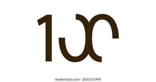 Minimalist Number 100 in Modern Cut-Out Style, Bold Abstract Typeface for Creative Design, Birthday, Anniversary, Poster or Logo Use. Vector Illustration.