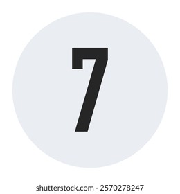 Minimalist Number 7 in Soft Gray Circle – Modern and Simple Design for Infographic or Decorative Use