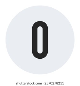 Minimalist Number Zero in Light Gray Circle for Clean and Modern Design Projects