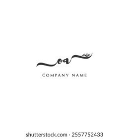 Minimalist OA Logo Design with Abstract Feather Element