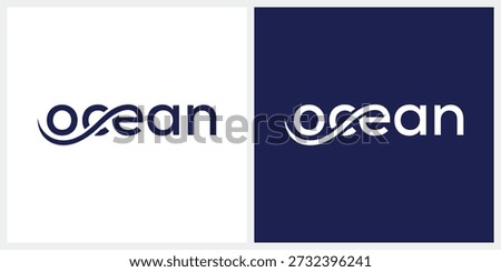 Minimalist ocean text logo design inspiration