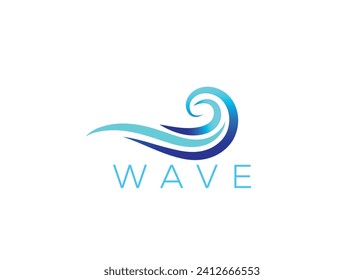 Minimalist Ocean wave logo design vector template