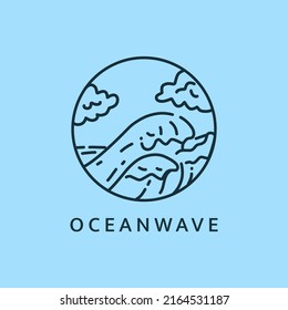 Minimalist Ocean Wave Logo Line Art Stock Vector (Royalty Free ...