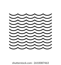 Minimalist ocean waves icon in line style