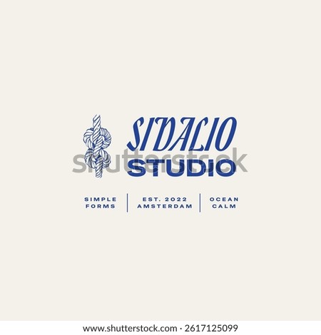 Minimalist ocean-themed vector logo. Features stylized waves and marine elements. Perfect for eco brands, travel agencies, or beach-related businesses.