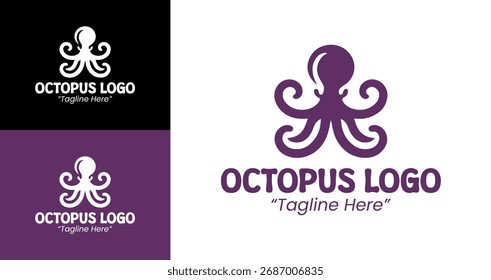 Minimalistisches Octopus Logo-Design für digitales Branding