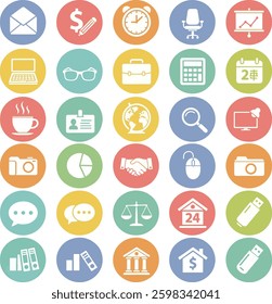 Minimalist Office And Business Icon Set Type 3