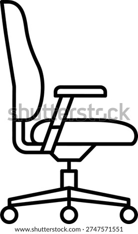 minimalist office chair vector icon, ergonomic swivel desk chair silhouette for corporate business and workspace design