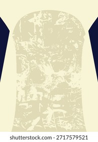 Diseño minimalista en blanco roto con una textura abstracta de grunge con detalles en azul marino. Ideal para ropa deportiva moderna, ropa de calle, y la impresión por sublimación.