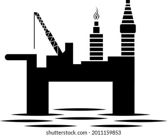 Vector de plataforma petrolífera marina minimalista