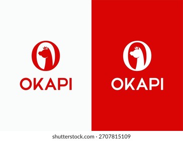 Design minimalista de logotipo animal Okapi