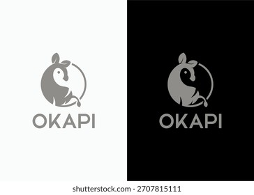 Minimalist Okapi Animal Logo Design
