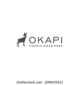 Minimalist OKAPI Animals Pet Mammals Logo design