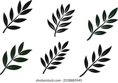 Minimalist Olive Leaf Silhouette Vector Illustration