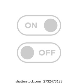 Minimalista on e off toggle switch icon set para design de interface de usuário