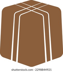 Minimalist One Bite Chocolate Vector Flat Illustration