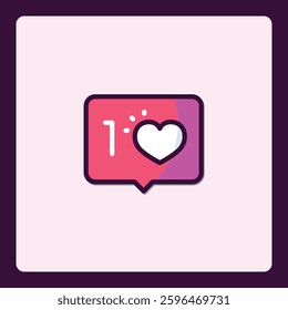 Minimalist one like notification icon for social media engagements concept