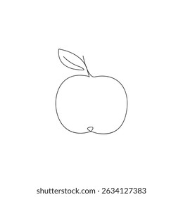  Minimalist One Line Apple Drawing. Healthy Fruit Continuous Art.2