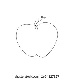  Minimalist One Line Apple Drawing. Healthy Fruit Continuous Art.6
