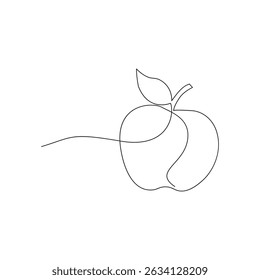  Dibujo minimalista de una línea de Apple. Fruta saludable continua Art.11