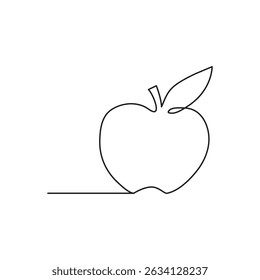 Minimalist One Line Apple Drawing. Healthy Fruit Continuous Art.12
