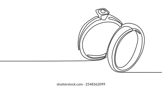 Minimalist one line art featuring wedding rings, representing themes of love, union, and marital commitment in a simple illustration.