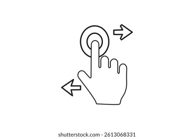 minimalist one line art of hand touch icon single line art design 