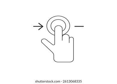 minimalist one line art of hand touch icon single line art design 
