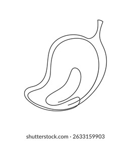 Minimalist One Line Art Human Stomach Digestive Organ