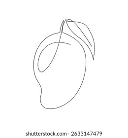 Minimalist One Line Art Mango Fruit with Leaf5