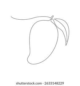 Minimalistisch One Line Art Mango Frucht mit Blatt9
