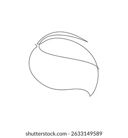 Minimalist One Line Art Mango Fruit with Leaf18
