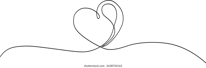 Minimalist One Line Continuous Heart Drawing