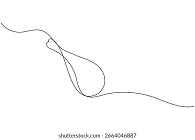 Dibujo minimalista de una línea de diseño de arte de contorno de pollo frito sobre fondo blanco para el concepto de comida