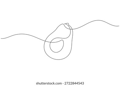Dibujo minimalista de una línea de media Ilustración vectorial de fruta de aguacate