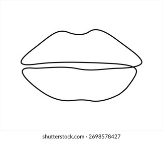 Minimalista Dibujo de una línea de labios Logo de labios Abstractas Diseño de Vector de labios elegantes