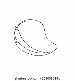 Minimalist One Line Drawing of a Mango with Leaf6