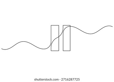 Dibujo minimalista de una línea de líneas paralelas Icono de pausa