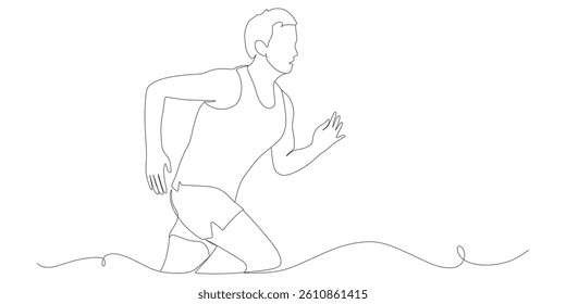 Minimalist One Line Drawing of a Running Man