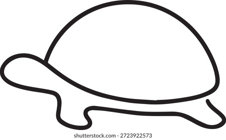 Desenho minimalista de uma linha de uma silhueta de tartaruga no fundo branco para decoração de parede estética elegante
