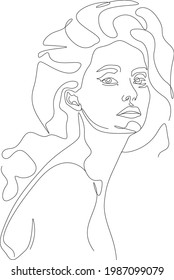 minimalist one line drawing woman face illustration in line art style
